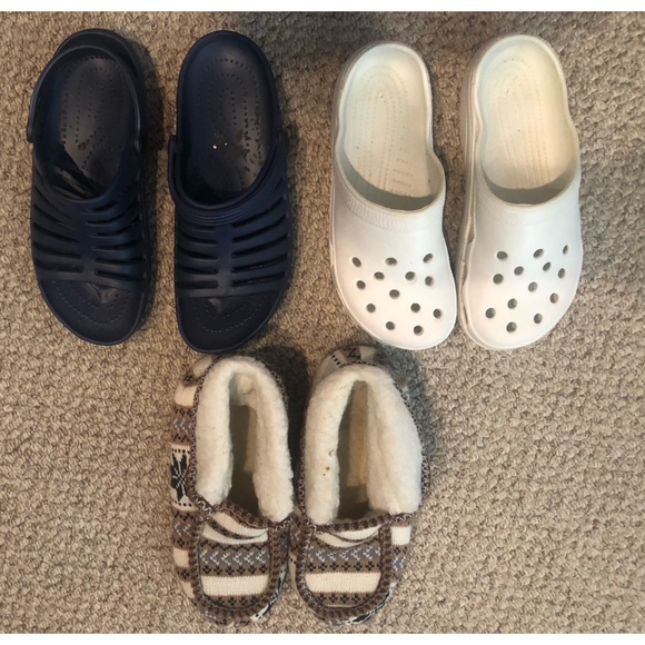 Croc like slides 1 blue sz 10 1 white sz 8 slippers sz large used - Picture 2 of 10